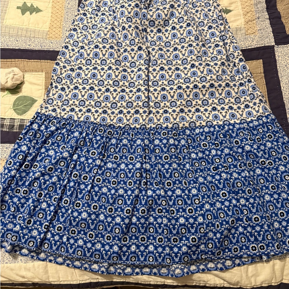 Blue and White Patterned Women's Skirt